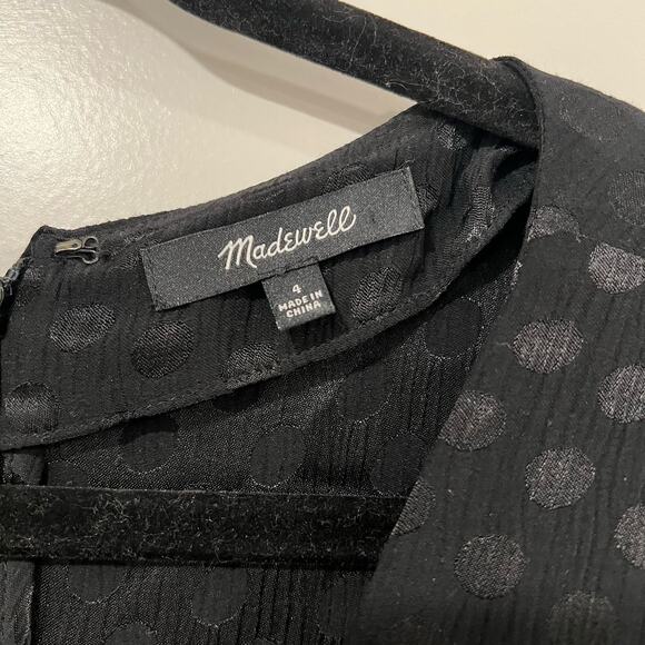 Madewell Women's Jumpsuit Black with Polka Dots Short Sleeve Pant‎ Size 4 - Picture 3 of 12